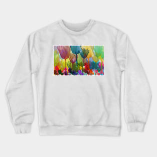 Rainbow Watercolor Tulips Crewneck Sweatshirt